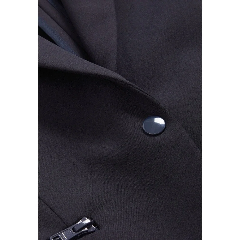 Veronica Beard Scuba Blazer Navy Blue Single Button Peak Lapel Size 2 - Picture 11 of 11